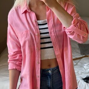 Pink Long Sleeve Button Up